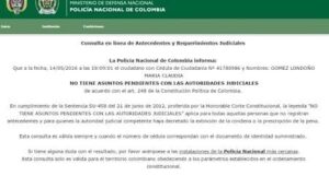 Certificado Policial en Colombia